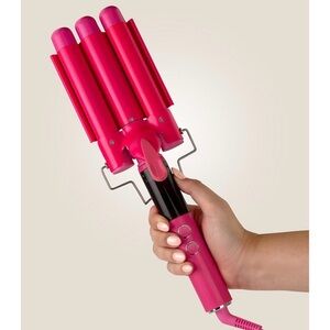 Luxe + Willow  Tripple Barrel Waves Pink Hair Styling Tool